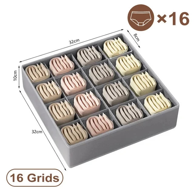 Underwear Organizer Storage Box – Bra, Panties & Socks Foldable Drawer Separator for Bedroom Wardrobe Clothes