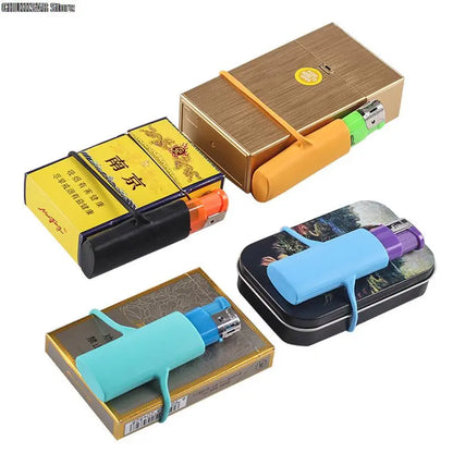 3 Styles Silicone Lighter Protective Covers - Lighter Holder Sleeves with Retractable Keychain, Regular Size Smoking Accessories