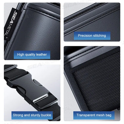BLALION Car Trunk Leatherette Storage Bag – Detachable High-Capacity Seat Back Pocket Organizer for Jeeps, SUVs & Vans