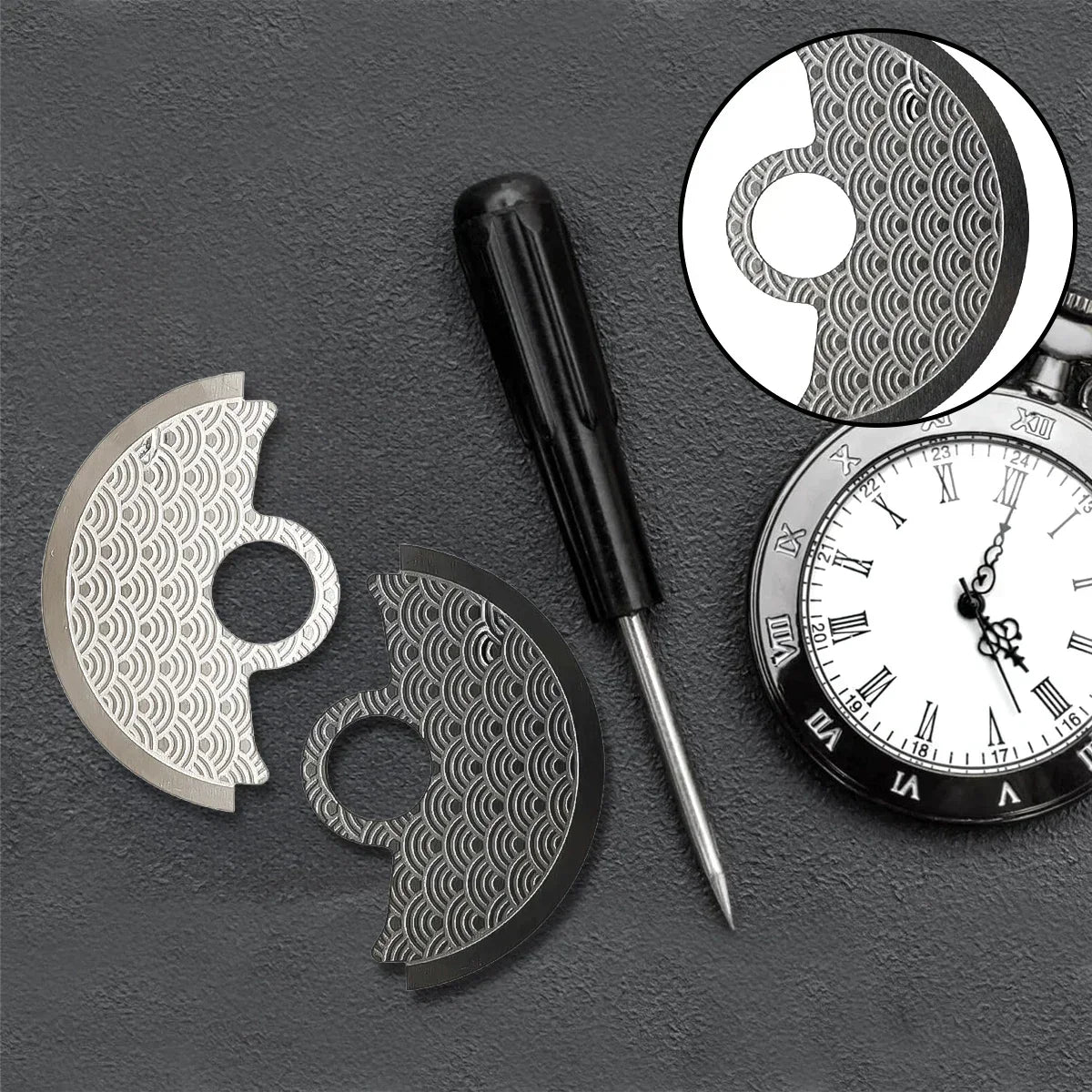 Automatic Watch Rotor Metal Guard - Wavy Pattern Replacement Part for NH35 NH36 4R35 4R36 7S Movements & SKX007 Repairs