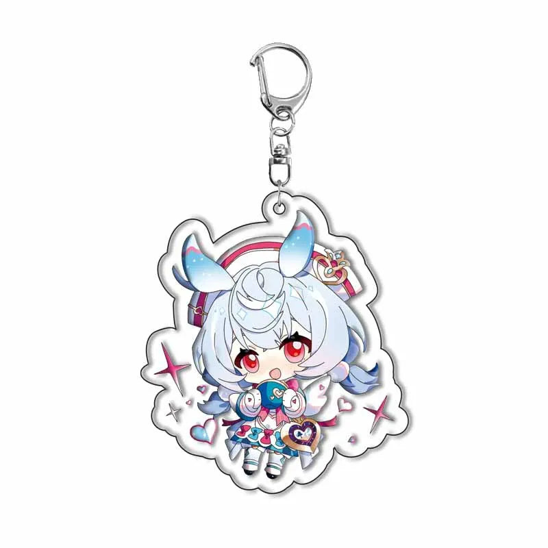 Genshin Impact Sigewinne Arlecchino & Charlotte Keychain – Anime Game Acrylic Backpack Pendant Accessory