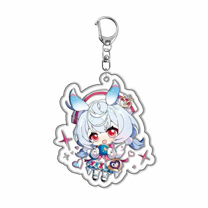 Genshin Impact Sigewinne Arlecchino & Charlotte Keychain – Anime Game Acrylic Backpack Pendant Accessory
