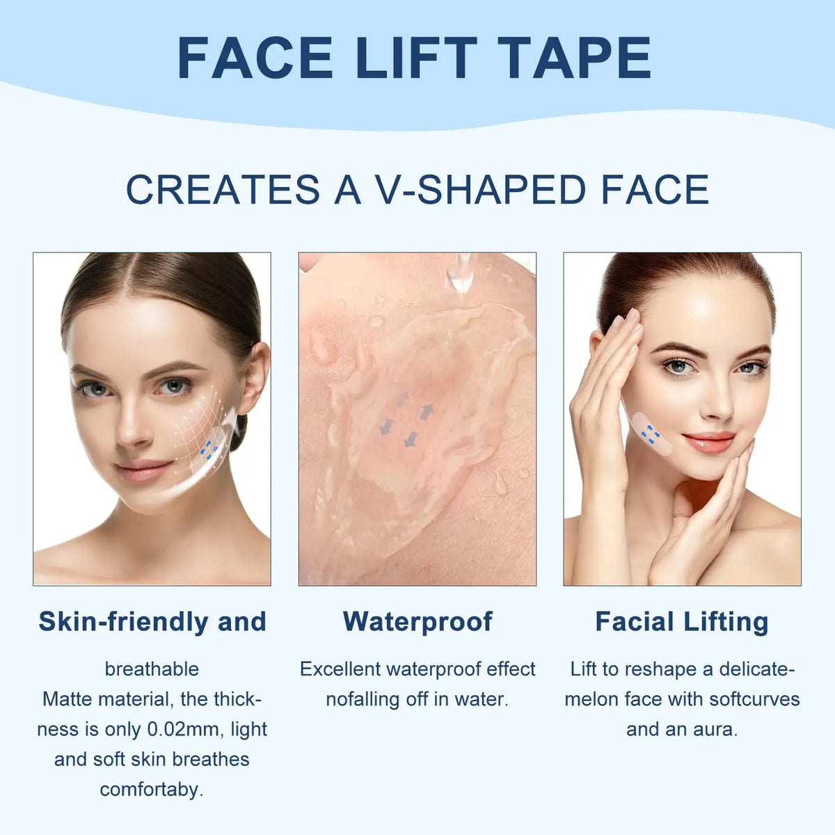 120-Piece Invisible Face Lifting Tape Set – Waterproof Transparent V-Shape Facial Patches for a Slimmer-Looking Face
