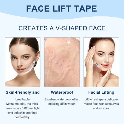 120-Piece Invisible Face Lifting Tape Set – Waterproof Transparent V-Shape Facial Patches for a Slimmer-Looking Face