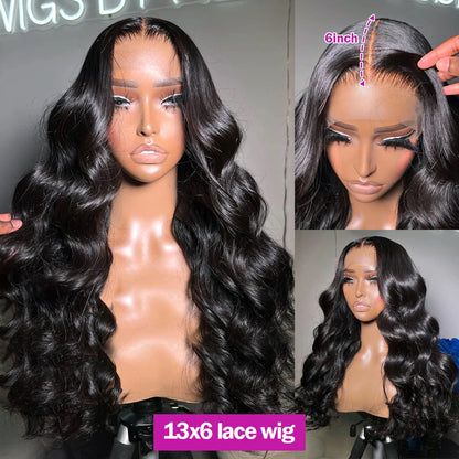 13x4/13x6 Body Wave Transparent Lace Front Wig – HD Bling Hair, 180% Density Human Hair, 4x4 Lace Closure for Women