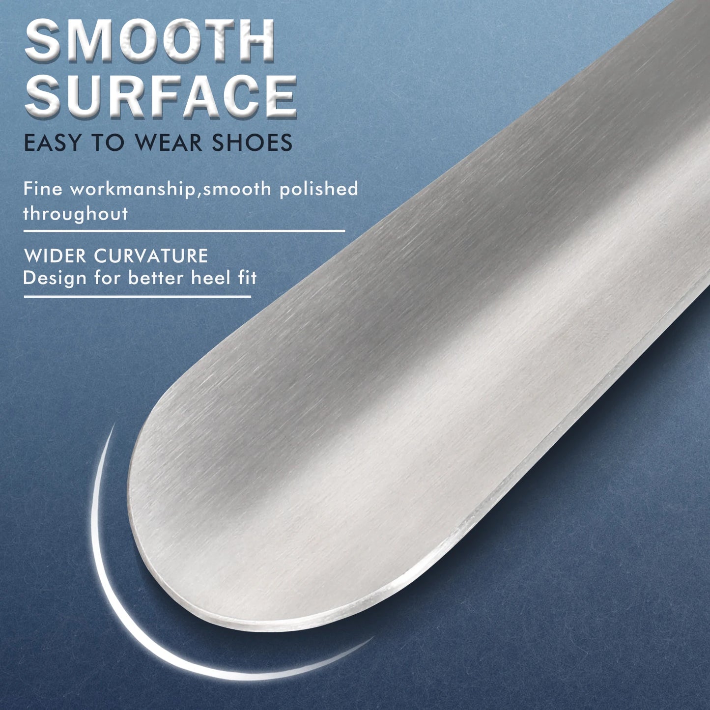 11.8 Inch Metal Shoehorn – Long Handle Stainless Steel Shoe Lifter for Seniors, Men, Women & Kids