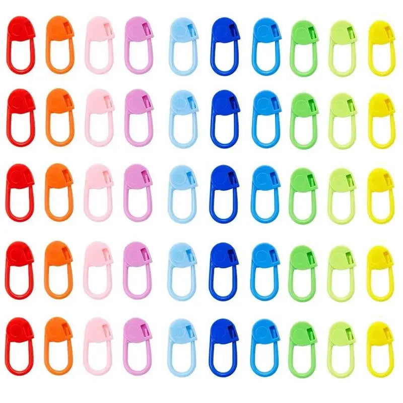 100-1000pcs Mixed Color Plastic Resin Stitch Markers – Small Clip Locking, Crochet, Knitting, and Sewing Tools