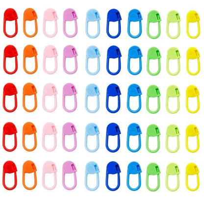 100-1000pcs Mixed Color Plastic Resin Stitch Markers – Small Clip Locking, Crochet, Knitting, and Sewing Tools