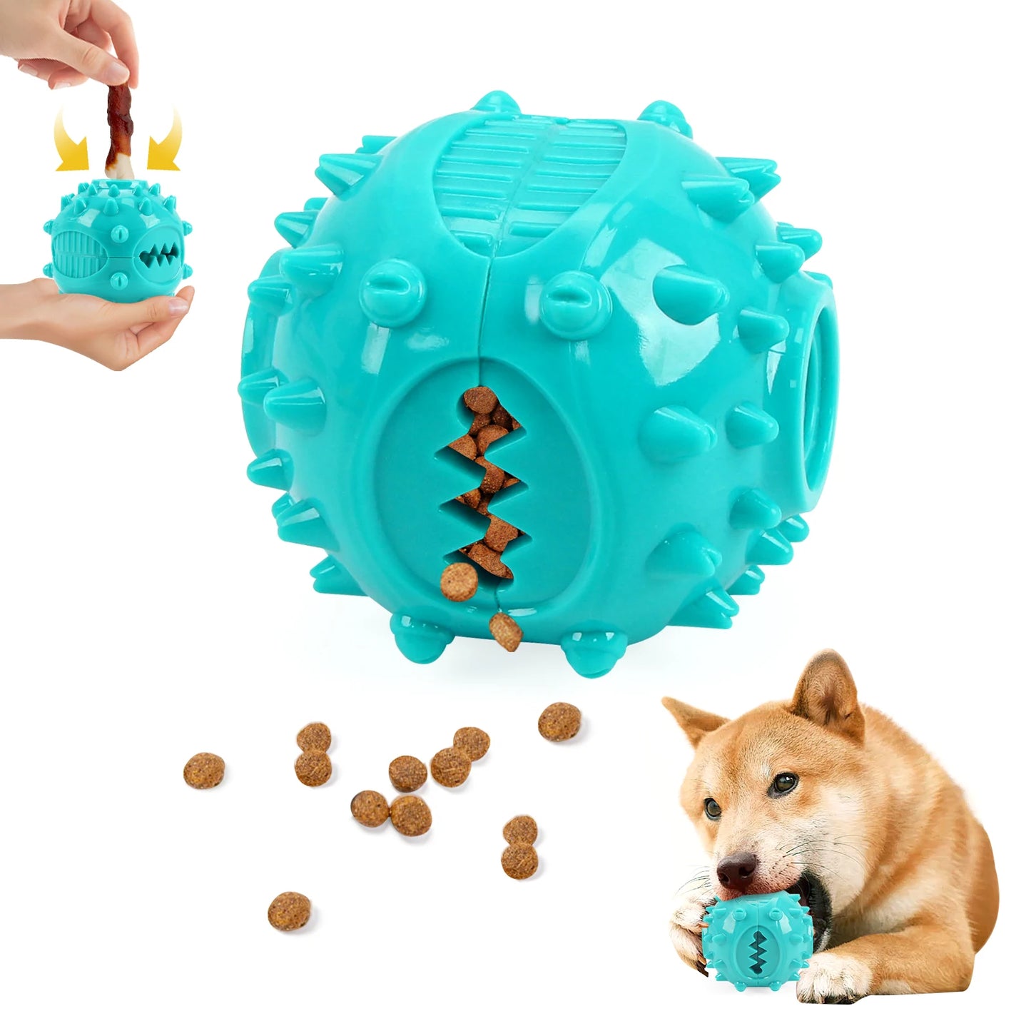Dog Chew Sound Ball Toys - Interactive Treat Dispensing Teeth Cleaning & Training Pet Toy