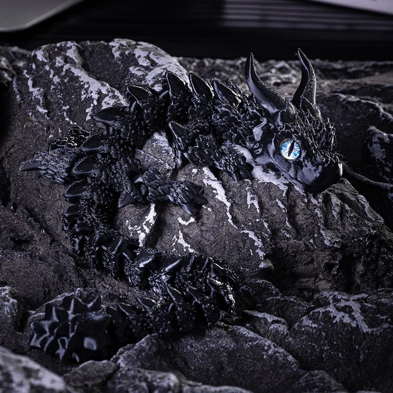3D Printed Movable Dragon Fidget Toy – Rotatable Articulated Desktop Ornament & Gift for Kids & Adults