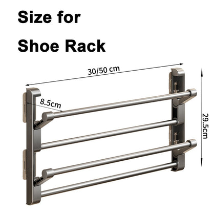 Wall-Mounted Shoe Rack — Simple Bathroom Slipper & Shoe Holder, Drain Storage & Drying Organizer Hanger