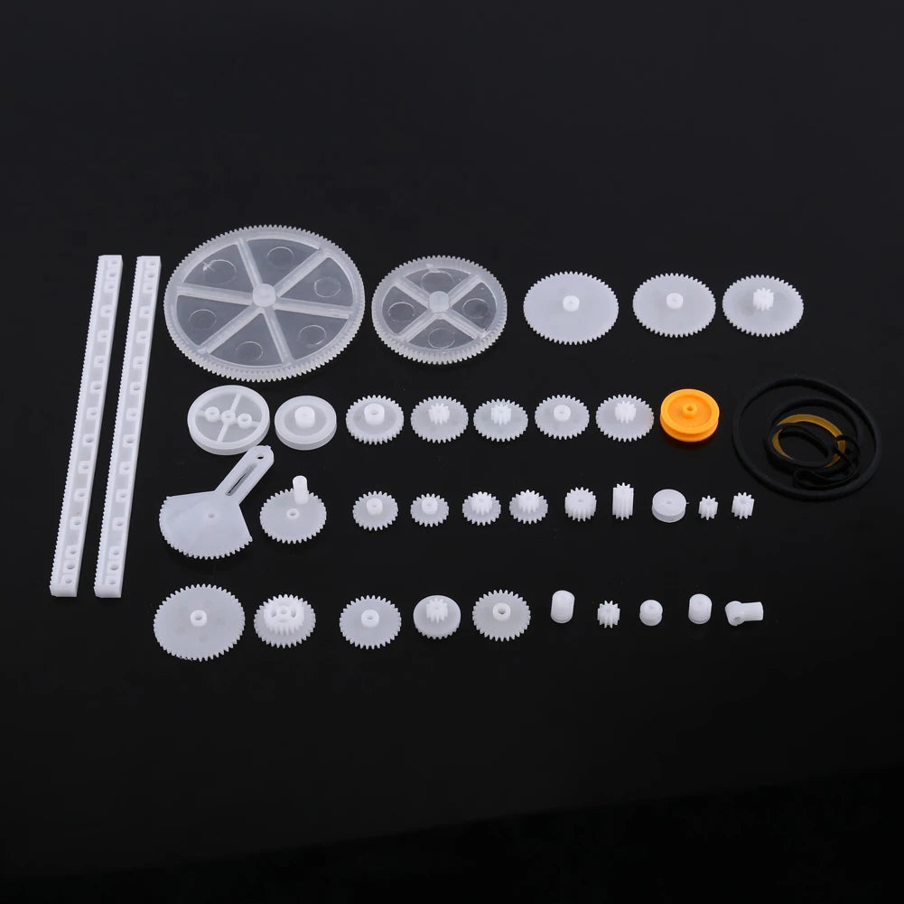 Plastic Gear & Pulley Motor Kit Set – Worm, Crown & Belt Gears for Robot DIY Parts & Repairs
