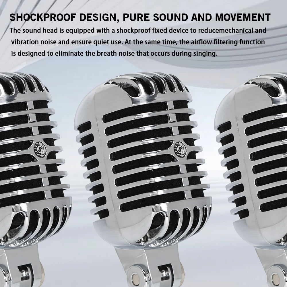 LEUS LAC50-55SH Professional Wired Vintage Microphone – Dynamic Vocal Mic for Live Performance & Karaoke