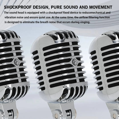 LEUS LAC50-55SH Professional Wired Vintage Microphone – Dynamic Vocal Mic for Live Performance & Karaoke