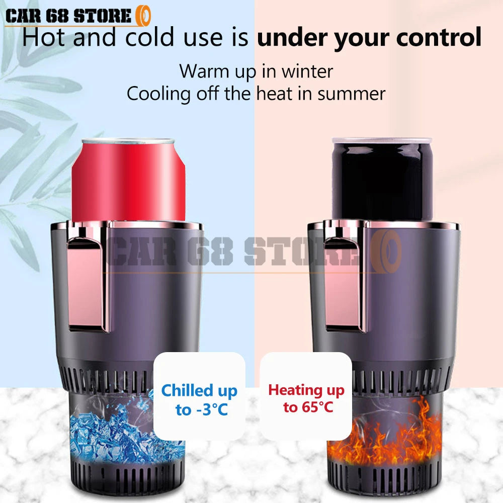 Smart Car Cup Warmer Cooler: 2-in-1 Heating Cooling Cup Holder for Car & Office - Travel Beverage Holder for Drinks Cans