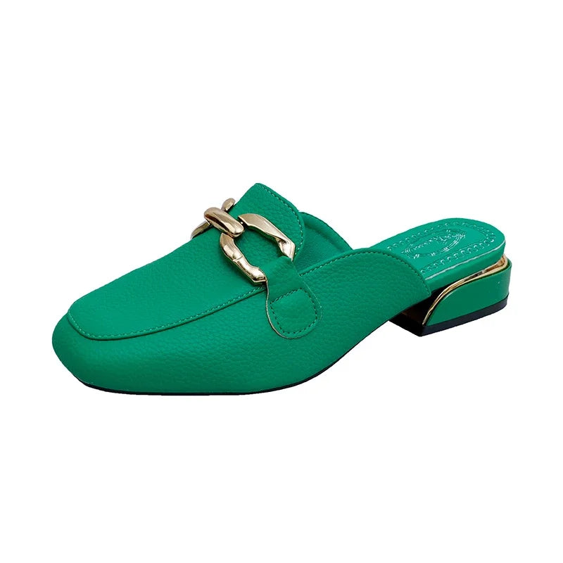 2024 Spring Summer Women’s Straw Mules – Bowknot Round Toe Fisherman Slippers