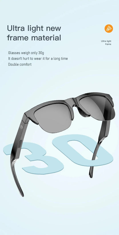 Smart Bluetooth V5.3 Sunglasses with HIFI Headphones – Outdoor Sports UV Glasses for Men & Women
