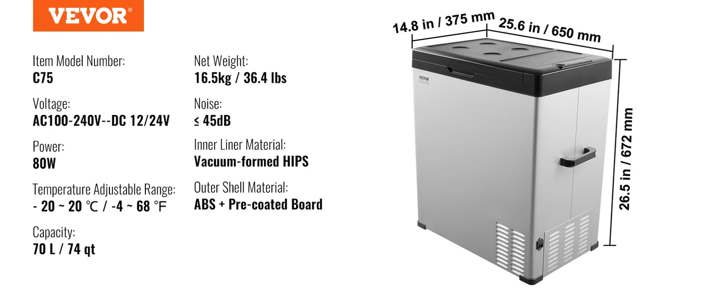 SucceBuy Portable Car Refrigerator — 8L–75L Single & Dual Zone Fridge with Bluetooth Temperature Control for Camping & RV