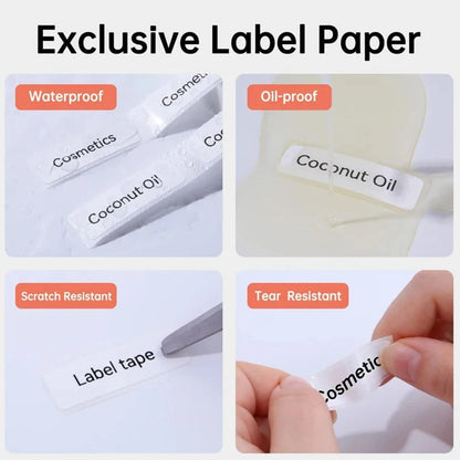 Niimbot D11/D101/D110 Mini Portable Thermal Label Printer – White Waterproof Anti-Oil Sticker Paper, No-Glue Bluetooth Sticker Printer
