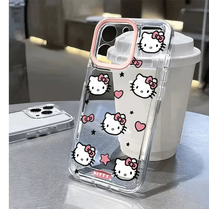 Sanrio Hello Kitty Love KT Face Phone Case | Pink Bow Cover for iPhone 15/14/13/12/11 Pro Max, XR, XS Max, 7, 8 Plus | Y2K Kawaii Style