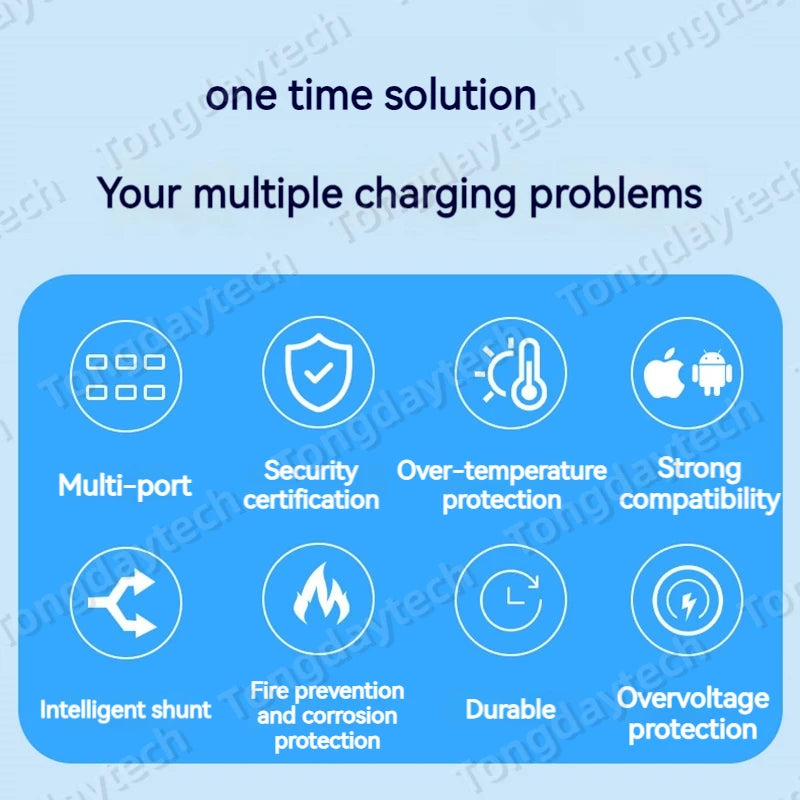 300W Universal Multi USB Charger Station – 60-Port Fast Charging for iPad, iPhone 11/12/13 Pro Max, Samsung Tablet
