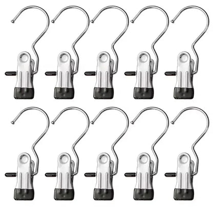 Stainless Steel Laundry Clips - 10/20/30PCS Portable Clothes Pegs for Hanging Clothes, Socks & Pants