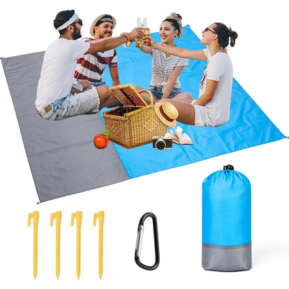 Beach Blanket Sandproof & Waterproof - 200x210cm Lightweight Picnic Mat for Travel, Hiking & Sports