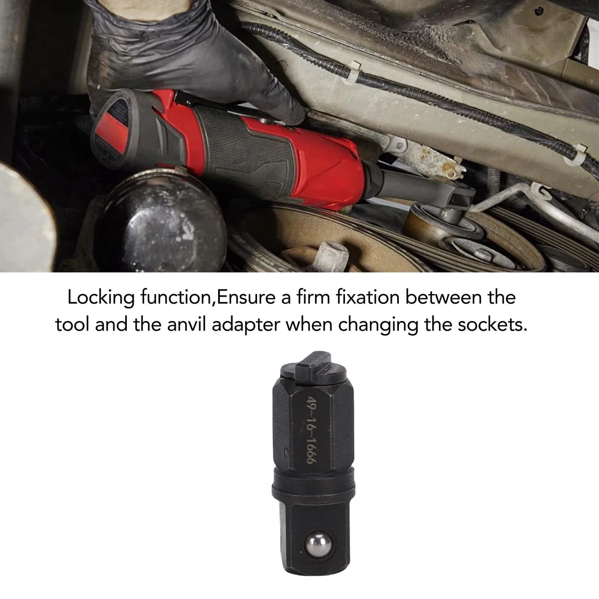 M12 FUEL Insider Ratchet Anvil Adapter - Carbon Steel Replacement with Locking Function