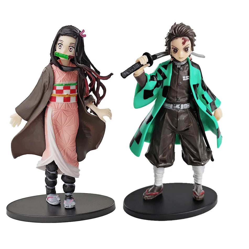 Demon Slayer Kimetsu No Yaiba Action Figures – Tanjirou, Zenitsu & Nezuko PVC Model Toys