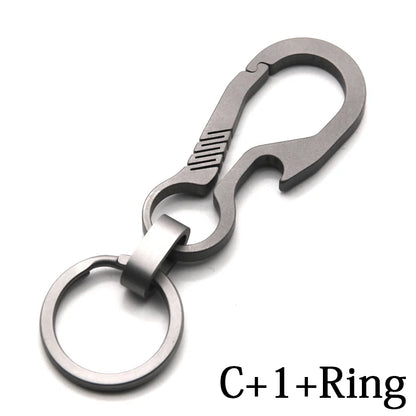 Titanium Key Chain - Lightweight Men’s EDC Quickdraw Carabiner Buckle Key Ring Outdoor Tool