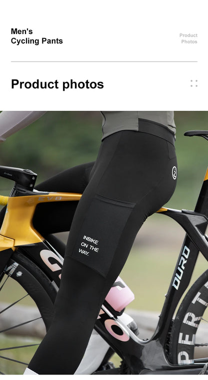 INBIKE Winter Cycling Bib Pants – Thermal Fleece 3D Padded MTB Bib Tights for Men, Cold Weather Cycling Clothing