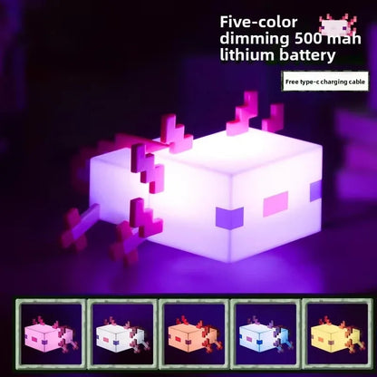 MC Game LED Creeper Night Lamp – Creative Block Button Light for Bedroom, Desk, and Bedside Decoration