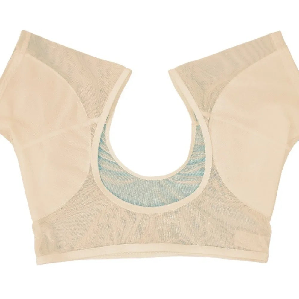 Breathable Sweat-Wicking Vest for Women – Slimming Mesh Cotton Underarm Pad, Sweat-Proof & Washable