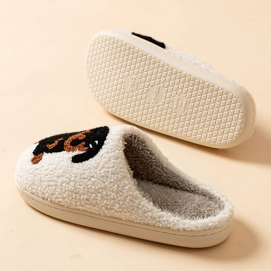Cartoon Dachshund Dog Women’s Slippers — Cute Indoor Winter Cotton Shoes, Warm, Comfortable & Lightweight Bedroom Footwear