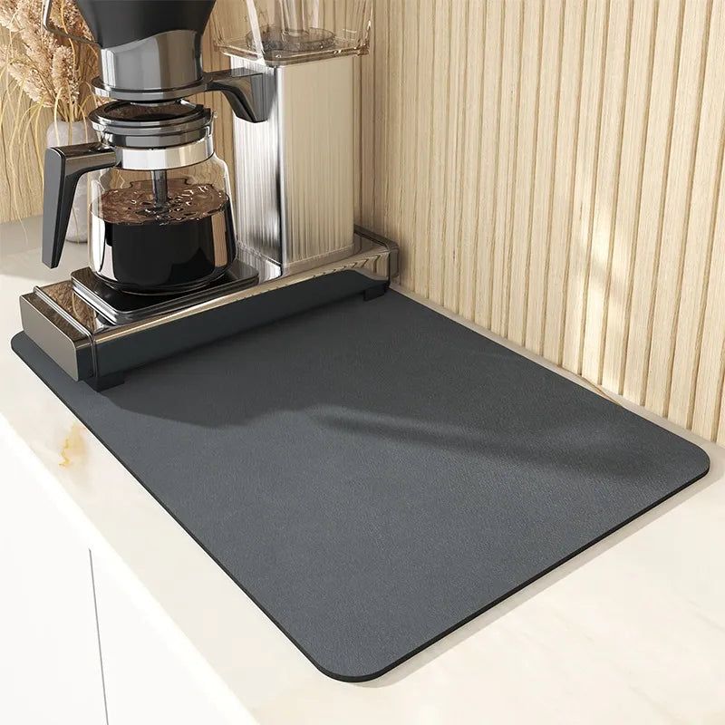Super Absorbent Large Kitchen and Bathroom Draining Mat - Antiskid Dish Drying Pad for Quick Dry - Tableware Mat with Excellent Absorption