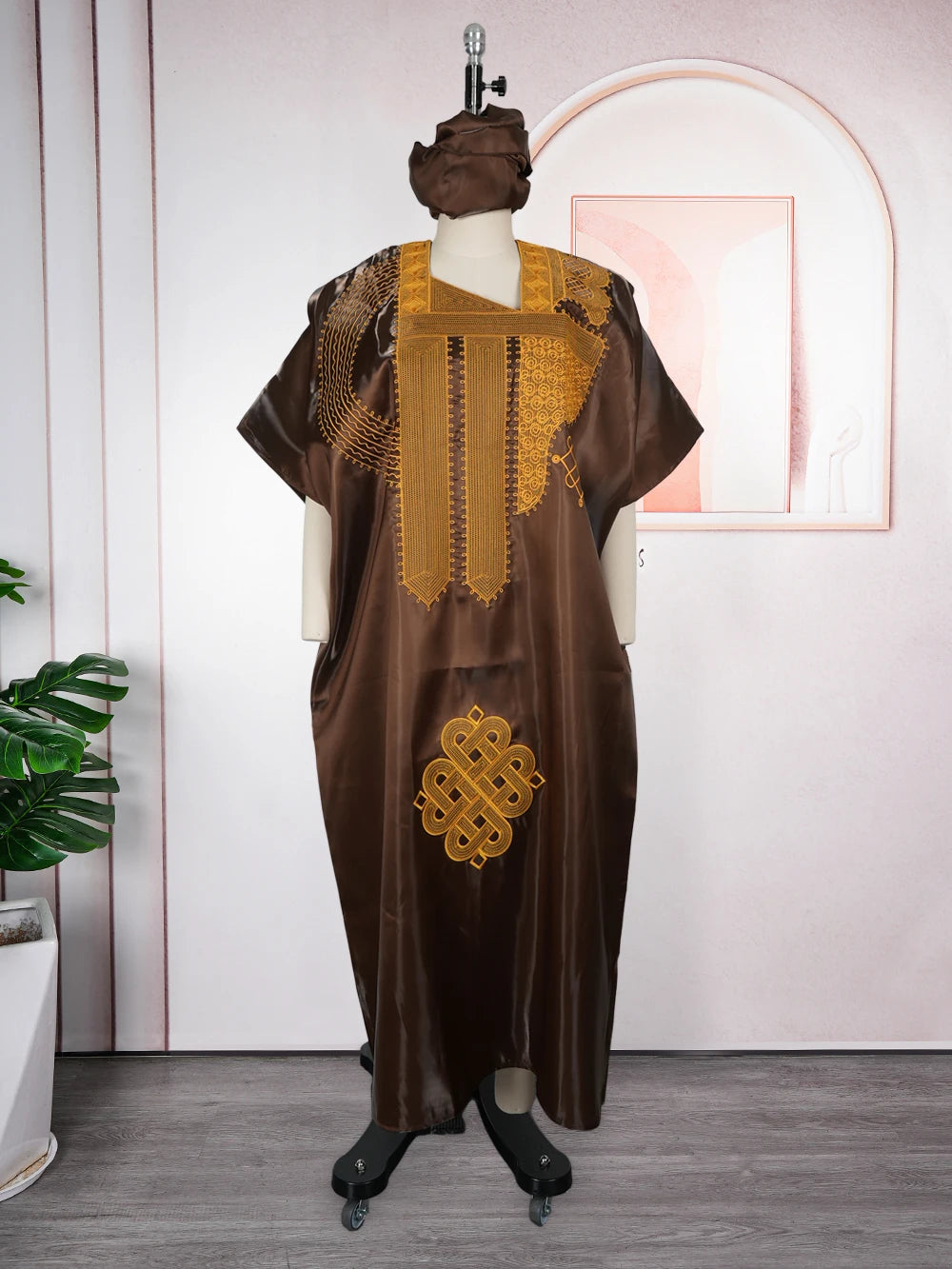 African Dresses for Women - Traditional Dashiki Ankara Embroidered Gown, Abaya & Kaftan Maxi Dress