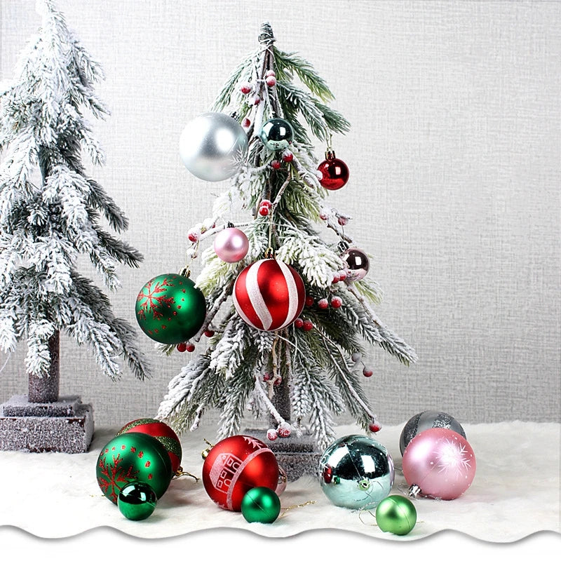 44PCS Christmas Ball Ornaments – 3/6CM Decorative Pendant Balls for Christmas Tree, Home Decor, New Year & Holiday Accessories
