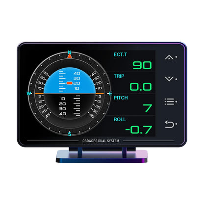 XS HUD Car Gauge – Multi-Function OBD+GPS Display for Water Temp, Turbo, Oil Pressure & Oil Temp Head-Up Display