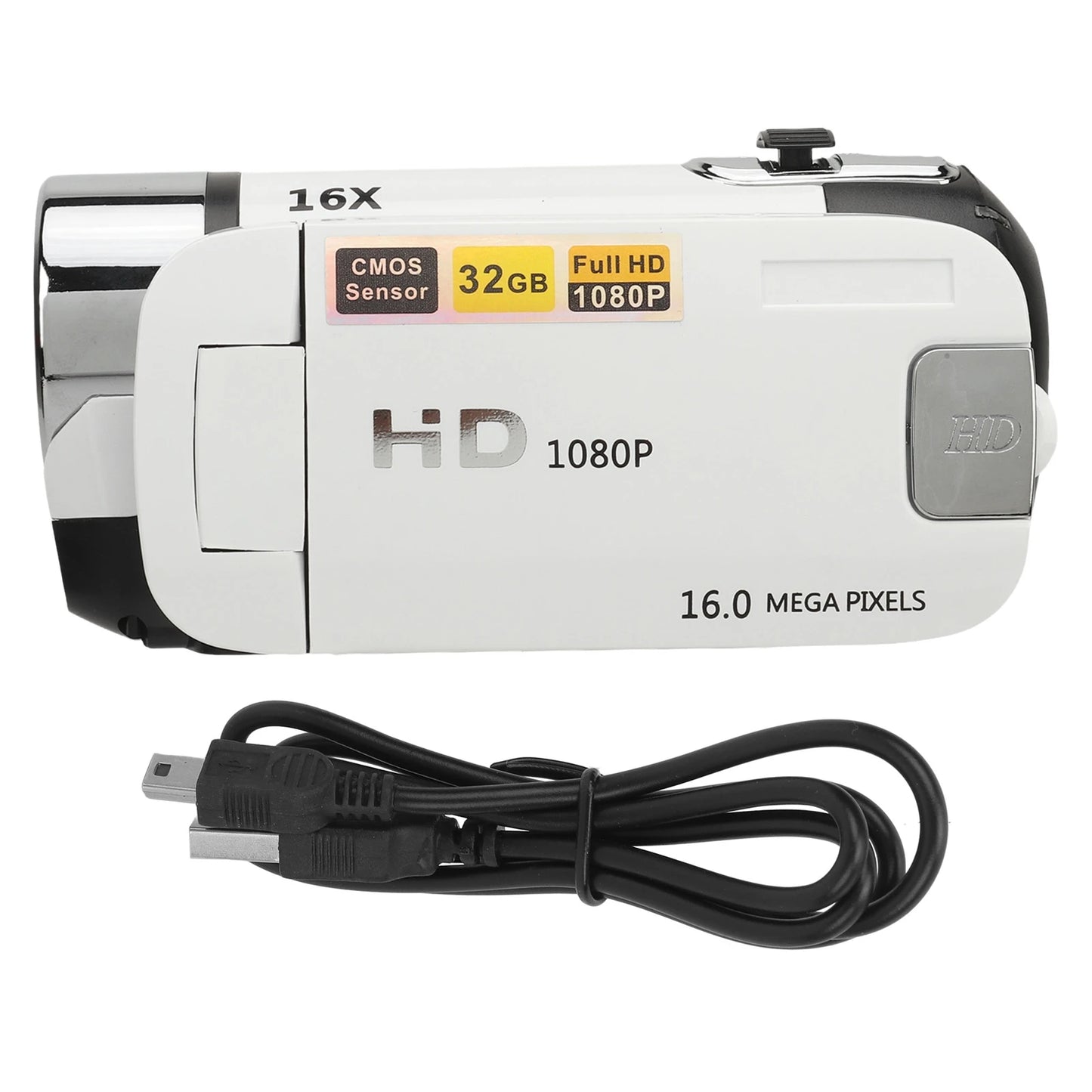 D90 1080P 16MP Digital Camera – 2.4" Rotatable Screen, 16X Zoom, HD Video Recorder with Fill Light