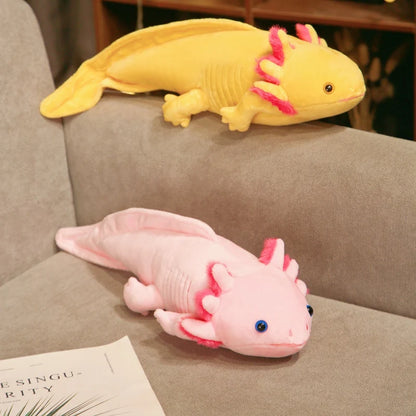 Kawaii Colorful Newt Plush Toy — 23-80cm Cute Axolotl Salamander Stuffed Animal, Fuzzy Long Pillow Cushion for Kids Gift
