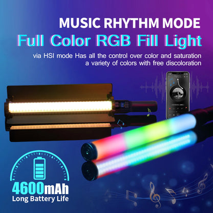 RGB Photography Video Light Stick - Colorful LED Lamp Fill Light, Handheld Speedlight with Tripod Stand for Parties