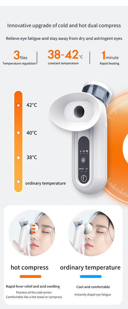 Portable Hot & Cold Eye Mist Sprayer – Nano Hydrating Steam Compress for Eye Care & Fatigue Relief