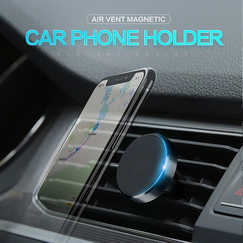 Universal Magnetic Car Phone Holder - Air Vent Mount Stand for iPhone, Samsung & Xiaomi Smartphones