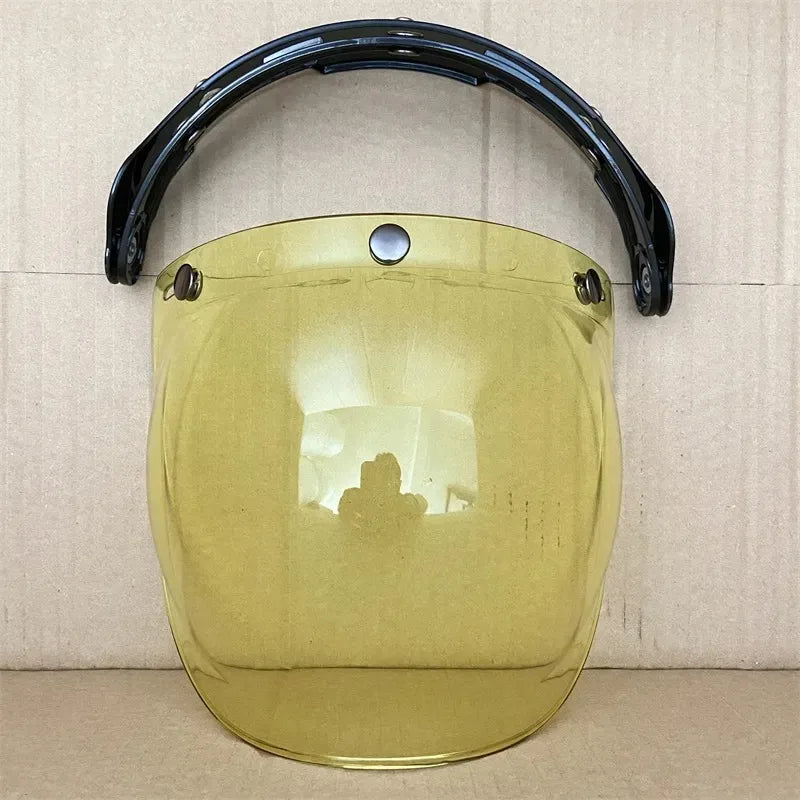 Open Face 3/4 Motorcycle Helmet Visor — Flip-Up Bubble PC Lens Windshield Shield for Casco Moto