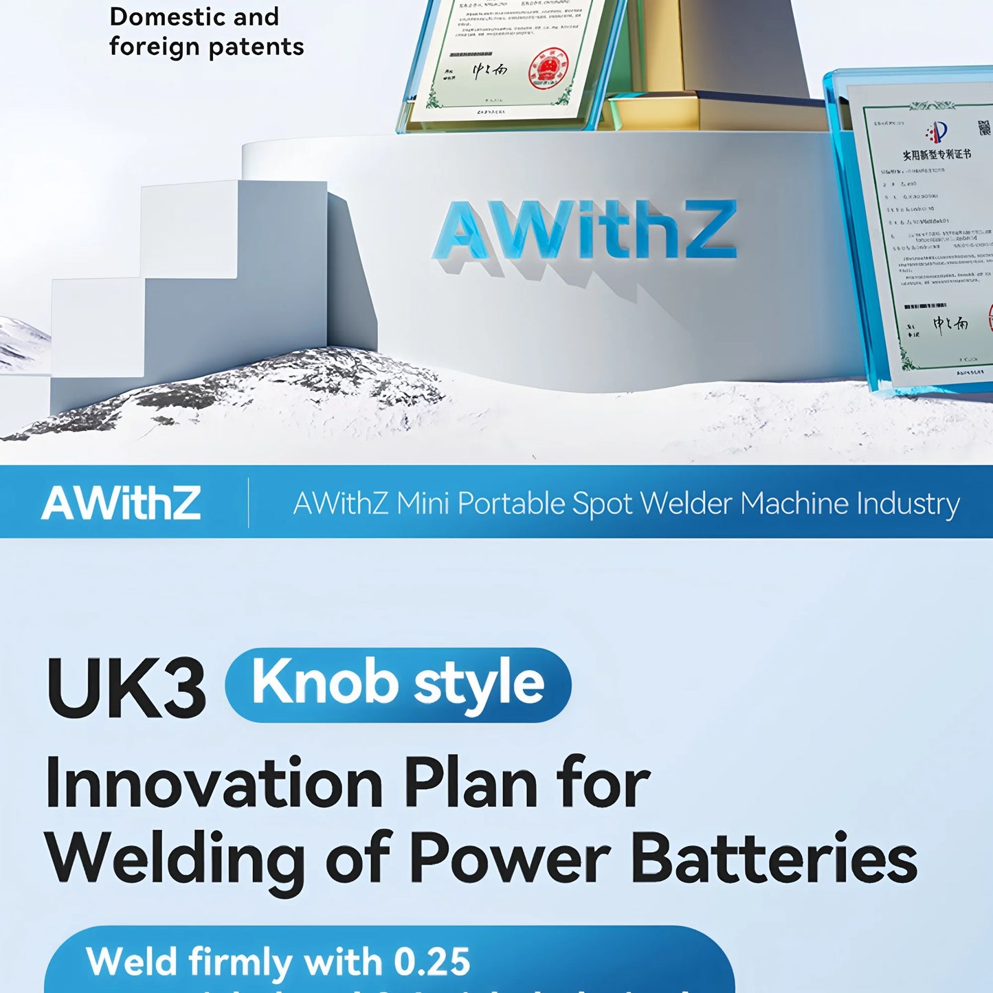 Awithz UK3 Portable Battery Spot Welder – DIY Mini 18650 Welding Machine, 10,000mAh, Welds Up to 0.4mm