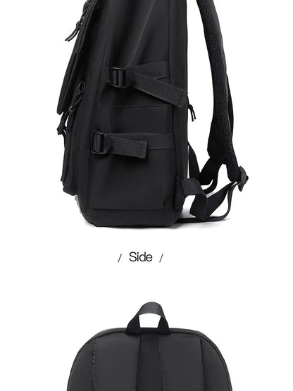 15 Inch Polyester Waterproof Men’s Backpack – Simple, Fashionable Student & Couple Computer Bag