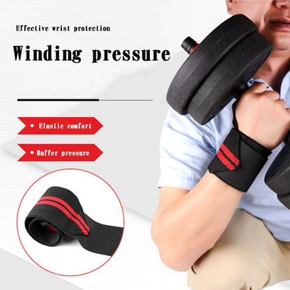 Elastic Wrist Pressure Strap for Weight Lifting - Sports Wrist Bandage Wrap & Guard for Men - Prevent Sprains