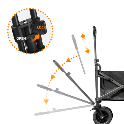 500lbs Heavy Duty Folding Tank Wheels Cart — Large Capacity Outdoor Wagon for Beach, Sand, Trolley & Camping