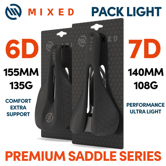 MIXED Full Carbon Fiber Saddle - Ultra Lightweight 5D/6D/7D Cushion for MTB and Road Bikes, 143mm and 155mm