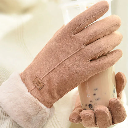 Cute & Warm: New Fashion Furry Gloves for Autumn Winter - Full Finger Mittens for Women's Outdoor Sports, Touch Screen Compatible